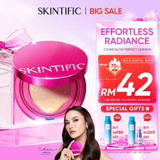 [NEW LAUNCH] SKINTIFIC Cover Perfect Pink Glow Cushion Foundation Full Coverage glowing finish glass makeup SPF50 PA