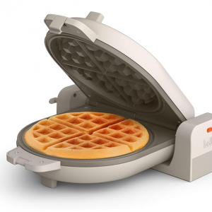 bella Flip-n-Store Belgian Waffle Maker, EverGood™ Ceramic Nonstick Coating, Fits-anywhere™ Kitchenware, Power Indicator Light & Touch Handle, 7” Wide & 1" Deep Plates, 1000 Watt, Oatmilk