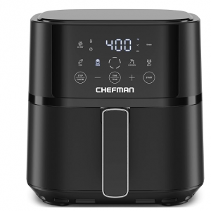 Chefman Air Fryer – 4 QT Compact Airfryer for Quick & Easy Meals in Minutes, Features Hi-Fry Technology for Extra Crisp, Touchscreen Controls with 4 Presets, Nonstick & Dishwasher Safe Basket - Black