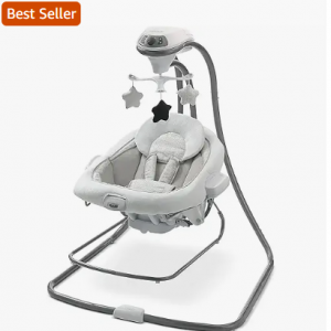 Graco DuetConnect LX Portable Baby Swing and Bouncer, Multi-Direction Baby Bouncer Seat, Multiple Swing Speeds, Redmond