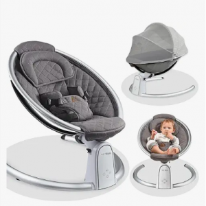 Hot Mom Upgrade Cotton Electric Baby Bouncer for Infant,Bluetooth Baby Swing Enabled Automatic, Baby Rocker Inset Music Speaker, Baby Chair Intelligent Timing & LED Touch Screen