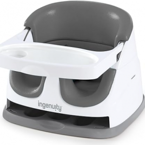 Ingenuity Baby Base 2-in-1 Booster Feeding and Floor Seat with Self-Storing Tray - Slate