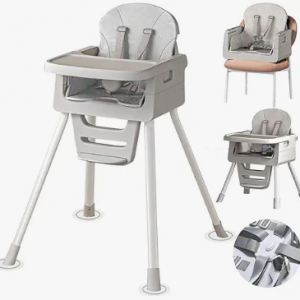 3-in-1 Baby Feeding High Chair with Tray 5 Point Harness Booster Seat Infant Ergonomic Sit Up High Chair Babies and Toddlers Safety Seats Convertible Comfortable Toddler Chair